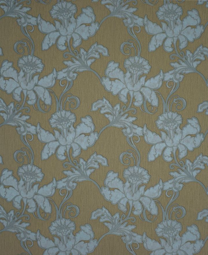 Seafoam Blue Botanical Wallpaper