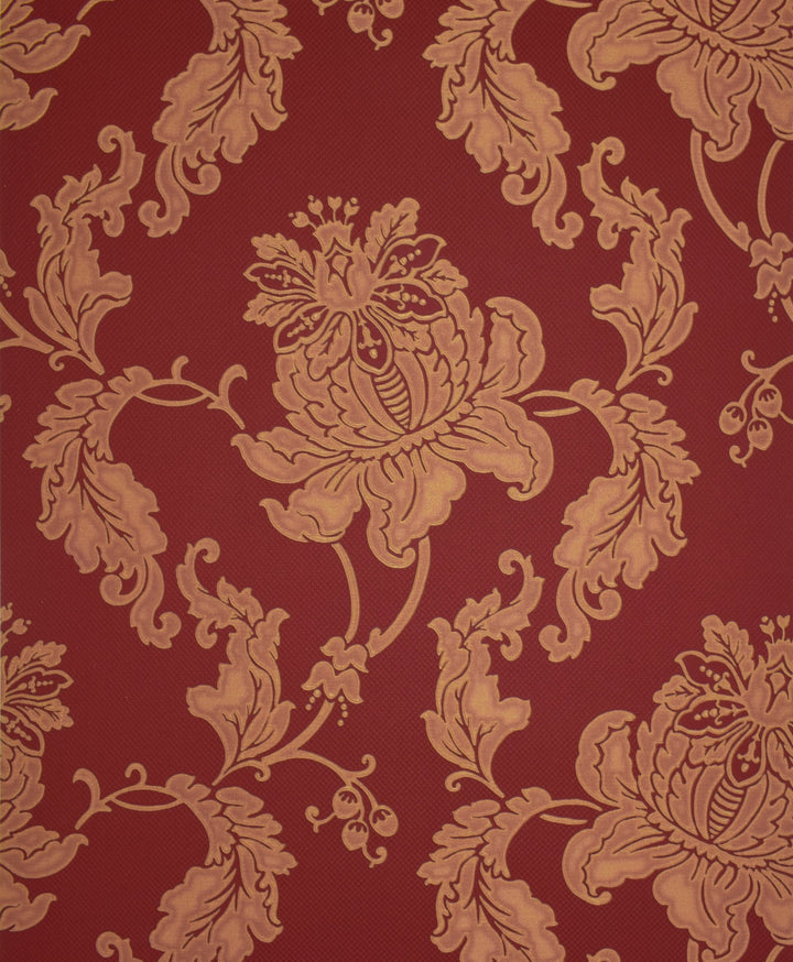 Copper Red Flower Wallpaper