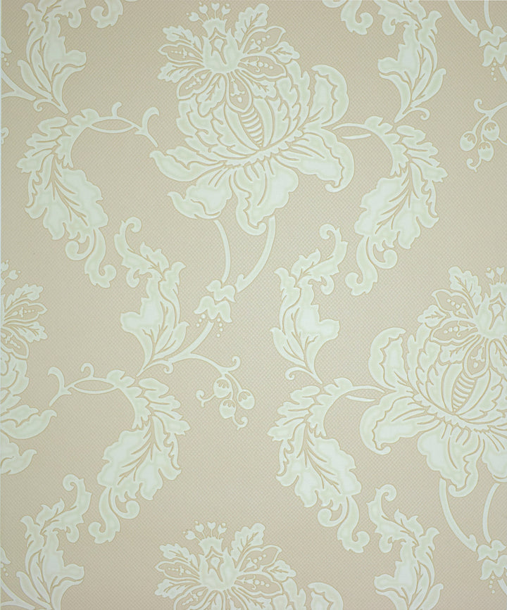 Mint Grey Flower Wallpaper