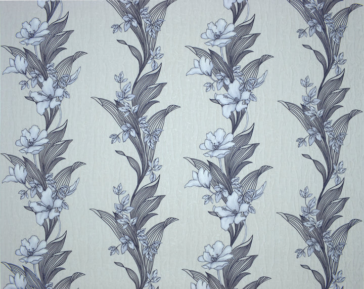 Cardiff Blue Leaf Wallpaper 8277-25