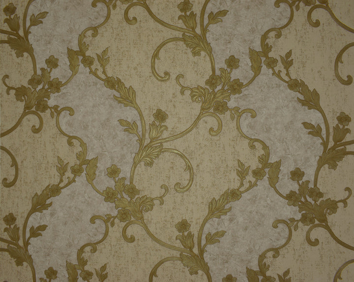 Golden Grey Vine Wallpaper