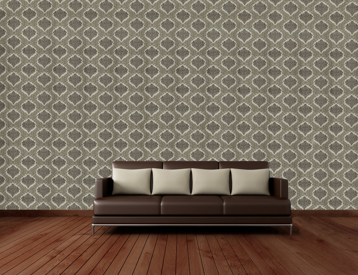 Brighton Walnut Brocade Wallpaper 1842-78