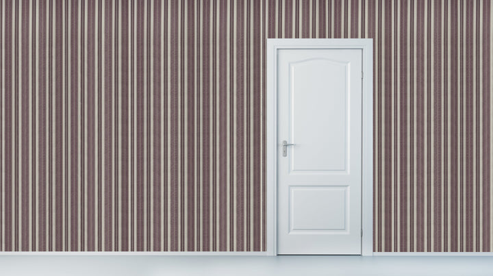 Brighton Plum Stripe Wallpaper 1843-66