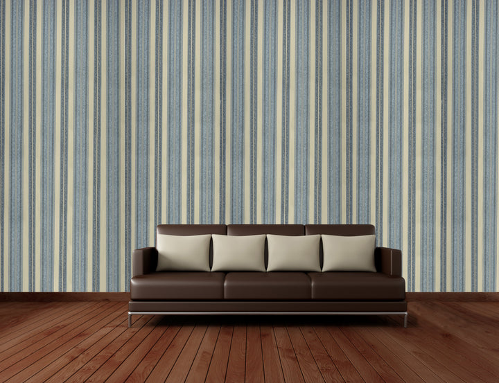 Brighton Denim Stripe Wallpaper 1843-78