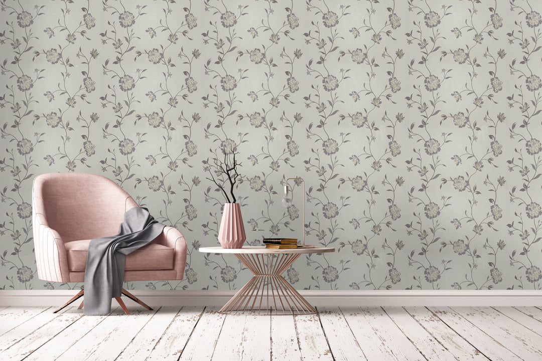 Bristol Silver Petal Wallpaper 8220-33