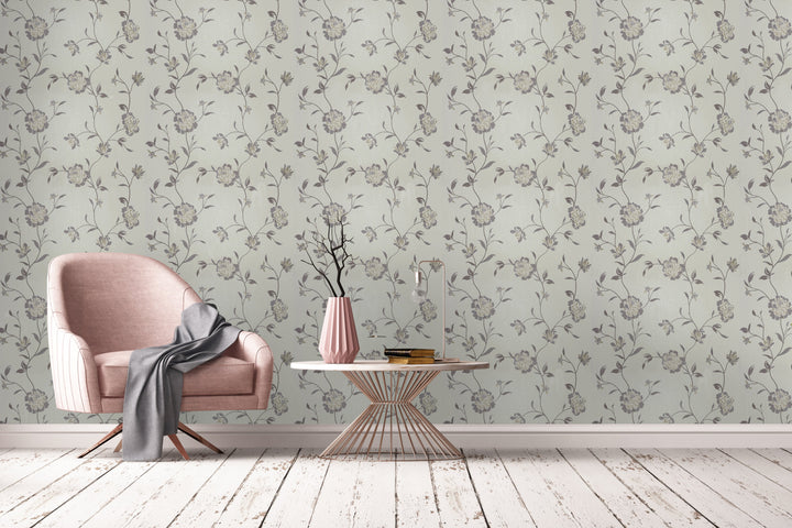 Bristol Silver Petal Wallpaper 8220-33