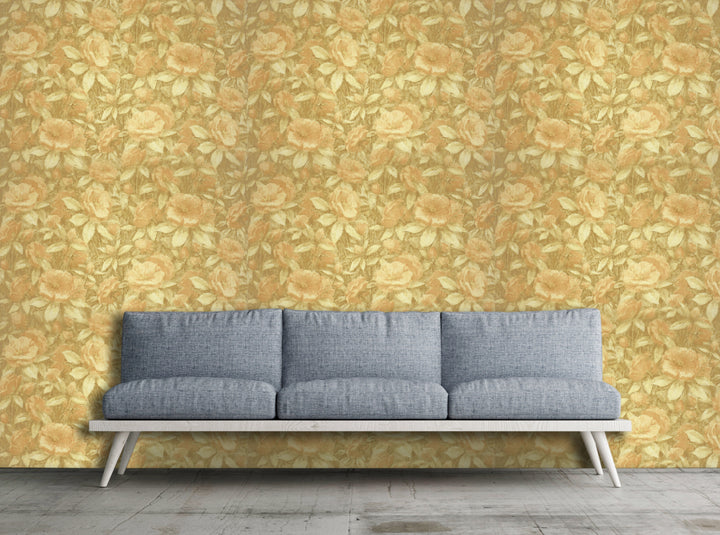 Bristol Mustard Mosaic Wallpaper 8245-64