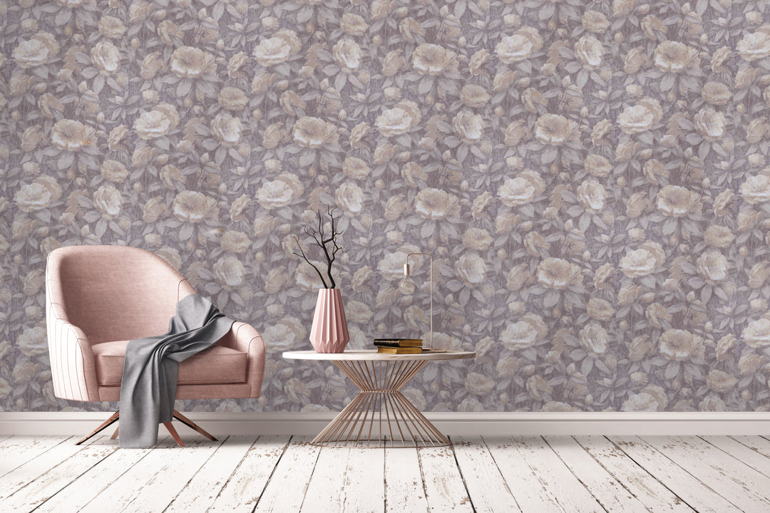 Bristol Mauve Garden Wallpaper 8245-69