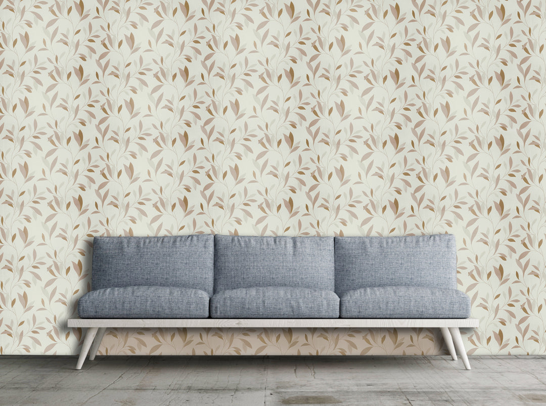 Bristol Taupe Leaf Wallpaper 8249-33
