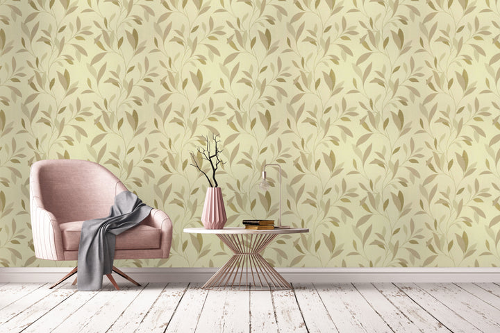 Bristol Beige Leaf Wallpaper 8249-39