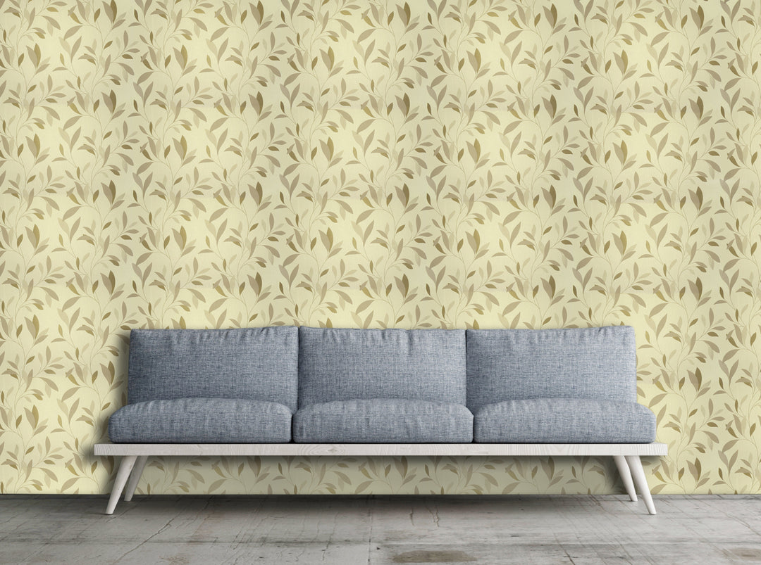 Bristol Beige Leaf Wallpaper 8249-39