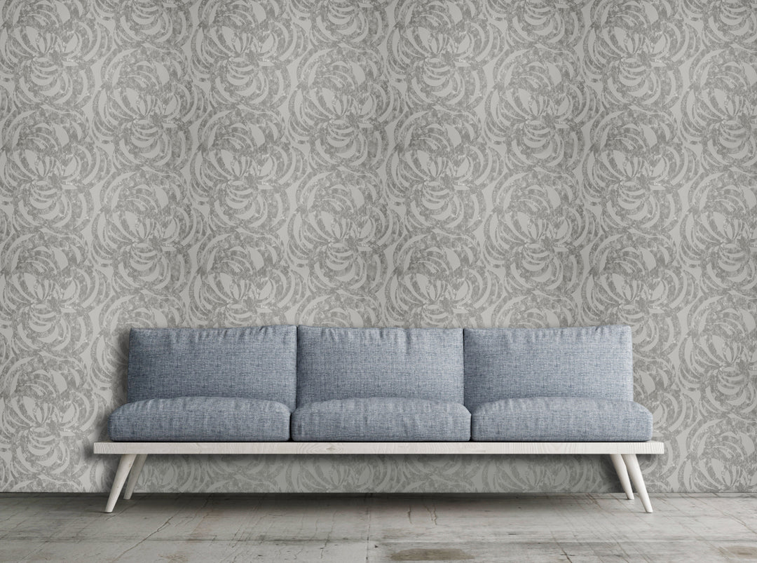Bristol Silver Swirl Wallpaper 8296-36