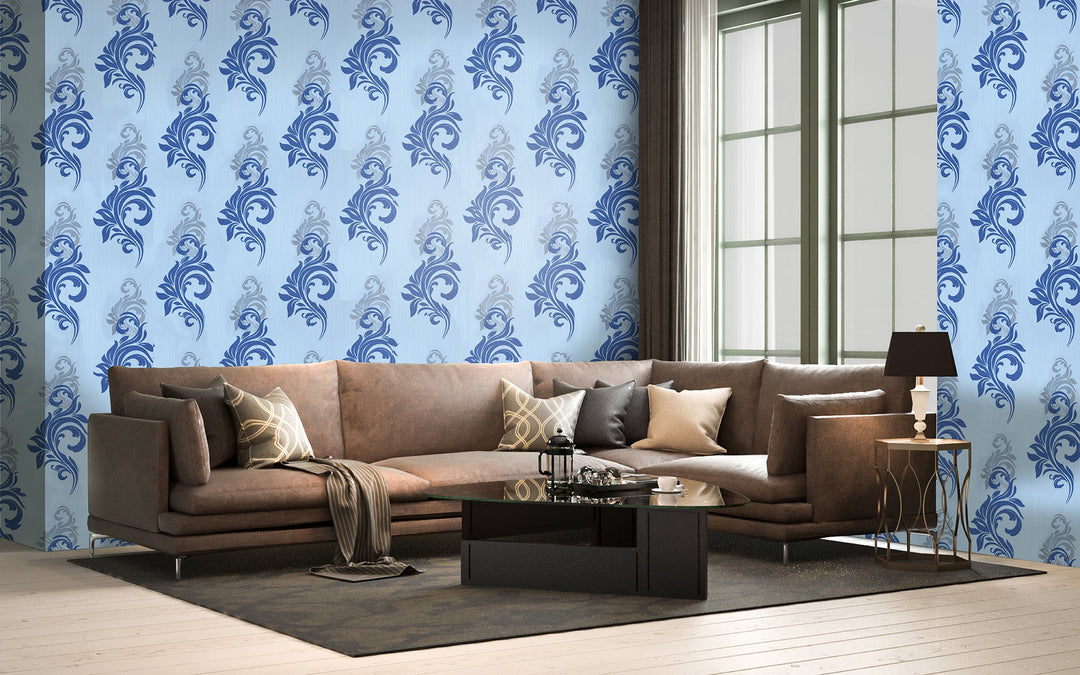 Cardiff Royal Blue Baroque Wallpaper 4378-27