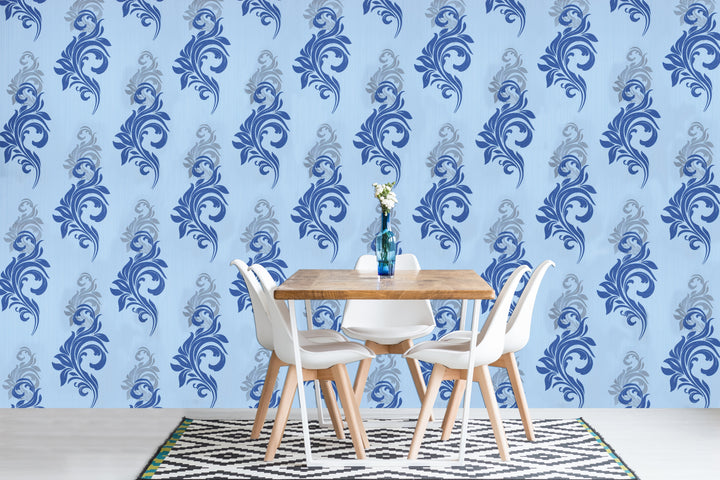 Cardiff Royal Blue Baroque Wallpaper 4378-27