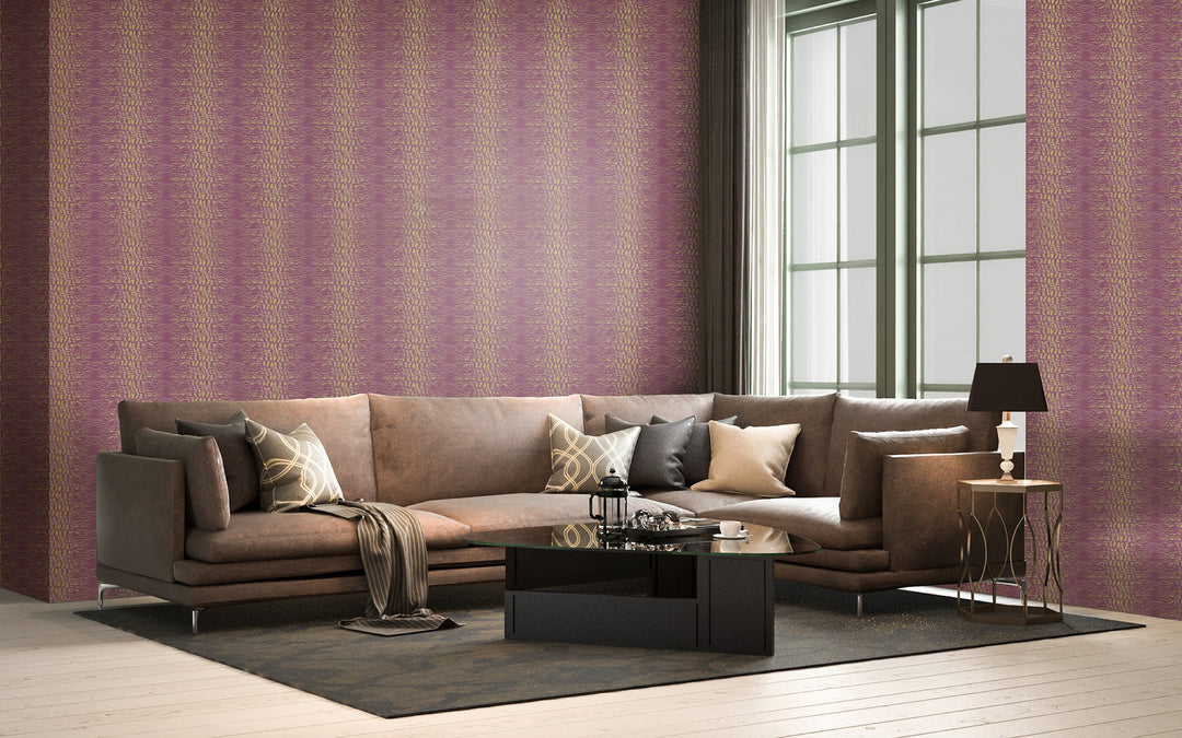 Cardiff Plum Stripe Wallpaper 8101-66
