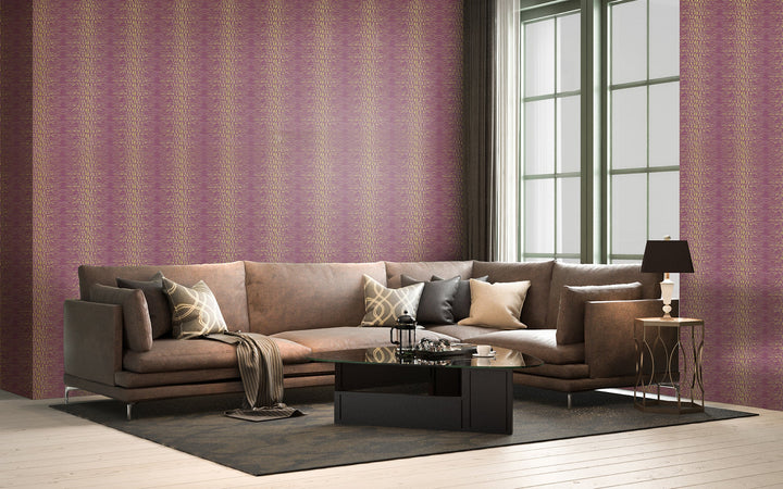 Cardiff Plum Stripe Wallpaper 8101-66