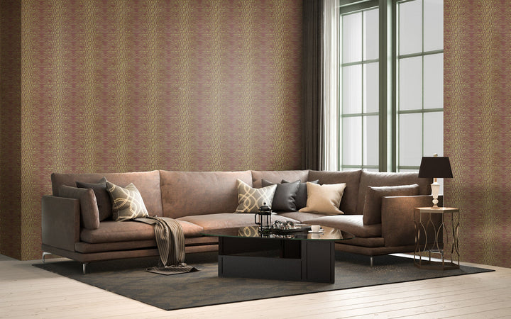 Cardiff Mahogany Stripe Wallpaper 8101-69