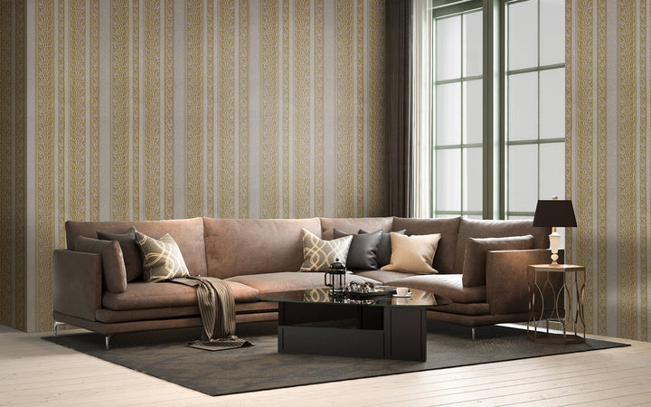 Cardiff Cream Stripe Wallpaper 8102-39