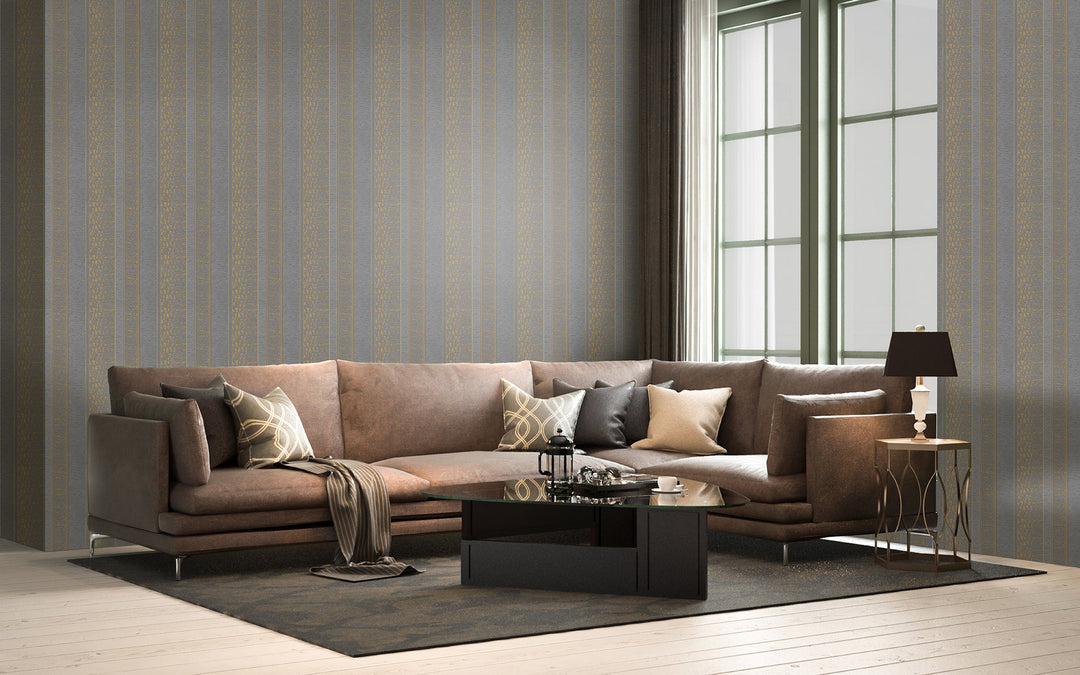 Cardiff Taupe Stripe Wallpaper 8102-52