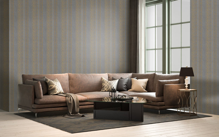Cardiff Taupe Stripe Wallpaper 8102-52