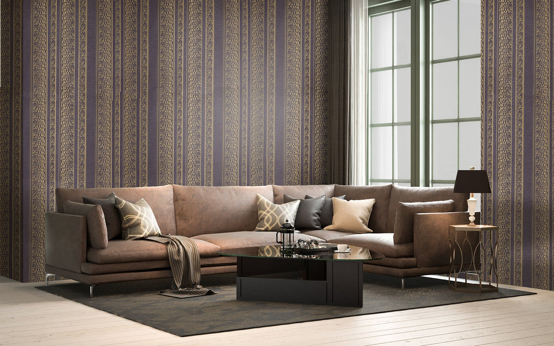 Cardiff Brown Stripe Wallpaper 8102-55