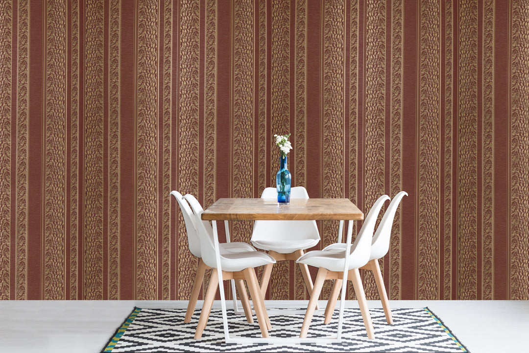 Cardiff Red Stripe Wallpaper 8102-69