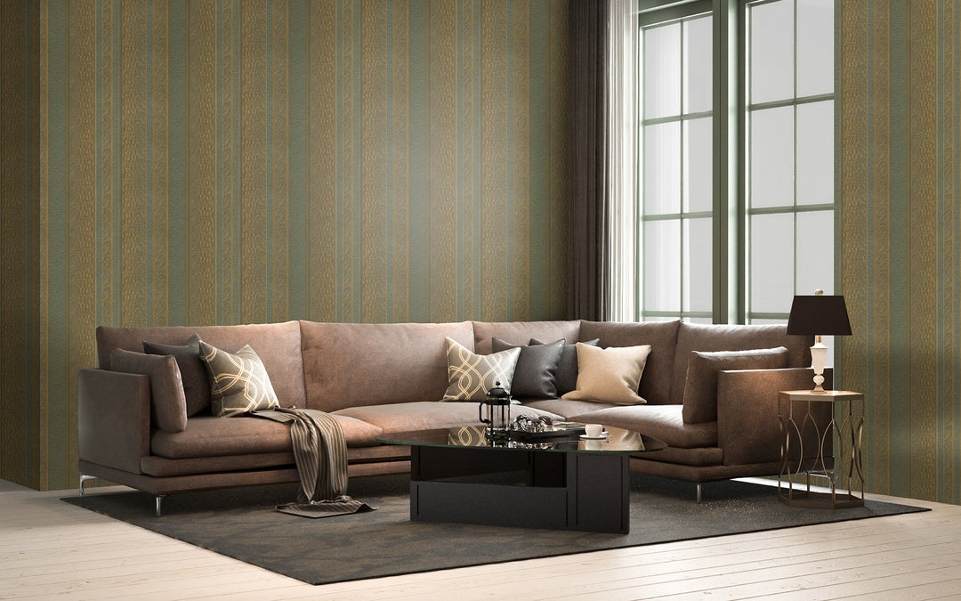 Cardiff Bronze Stripe Wallpaper 8102-88