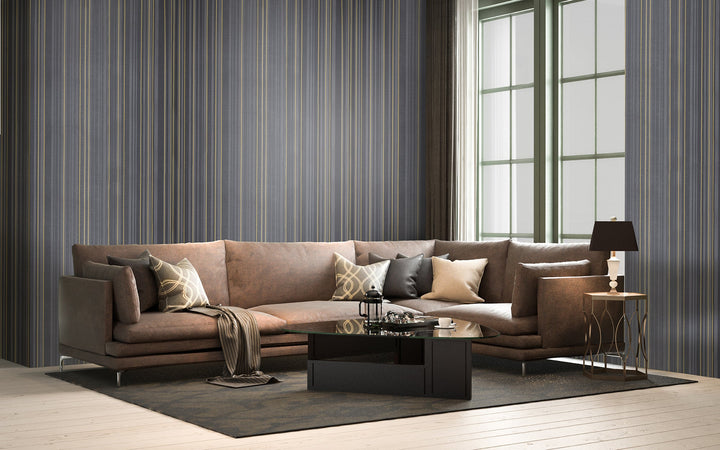 Cardiff Charcoal Stripe Wallpaper 8171-55