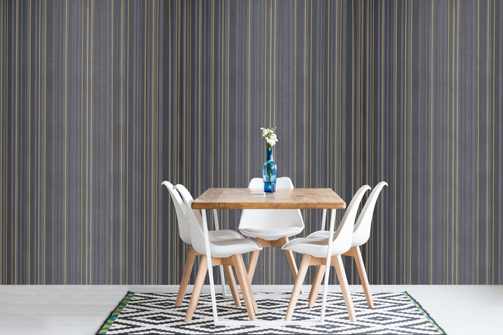 Cardiff Charcoal Stripe Wallpaper 8171-55