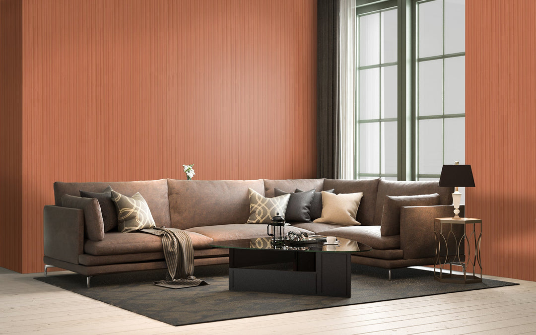Cardiff Terracotta Fabric Wallpaper 8186-66
