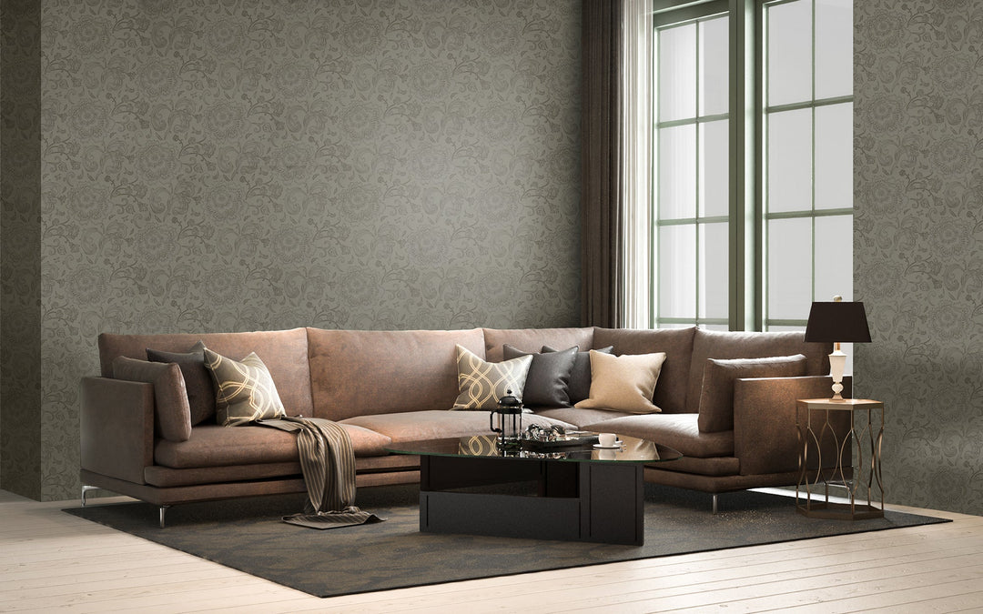 Cardiff Charcoal Texture Wallpaper 8203-55