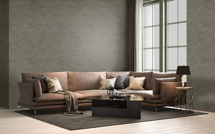 Cardiff Charcoal Texture Wallpaper 8203-55