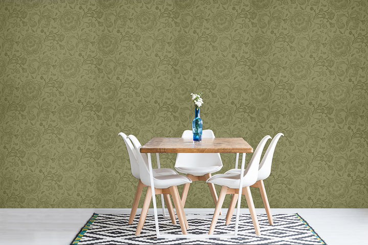Cardiff Olive Texture Wallpaper 8203-88