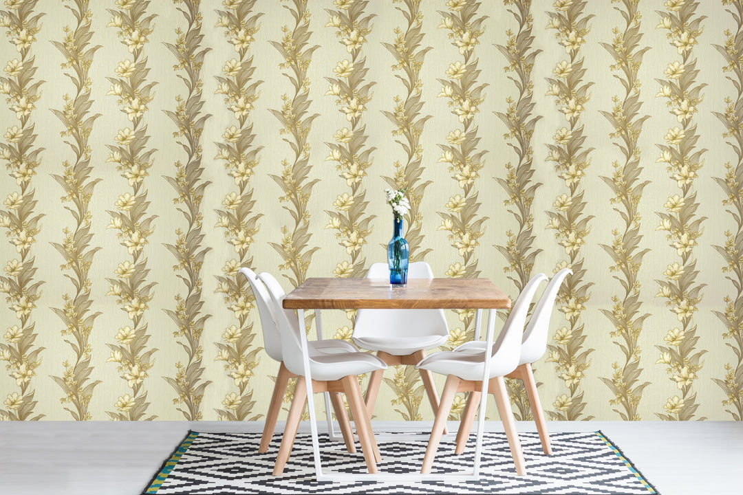 Cardiff Beige Leaf Wallpaper 8277-32