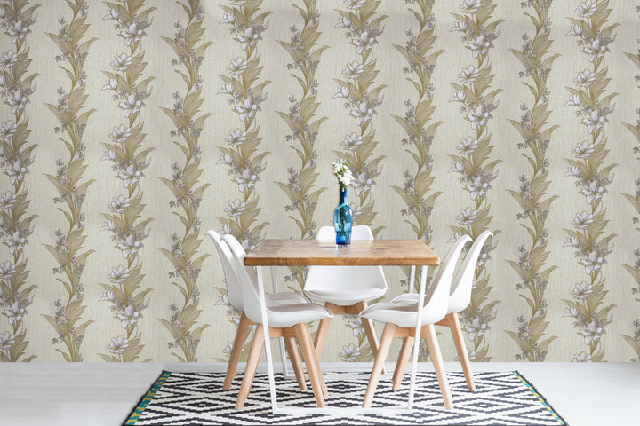 Cardiff Taupe Leaf Wallpaper 8277-67