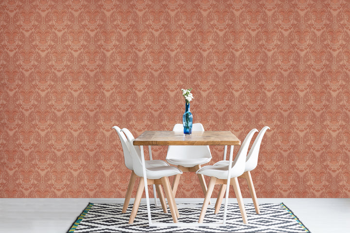 Cardiff Red Emboss Wallpaper 8316-66