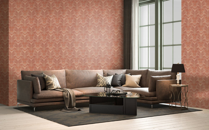 Cardiff Red Emboss Wallpaper 8316-66