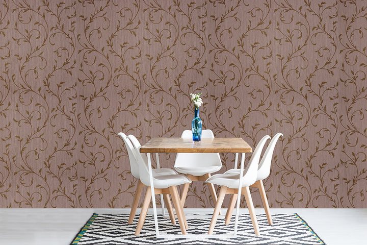 Cardiff Mocha Damask Wallpaper 8325-63
