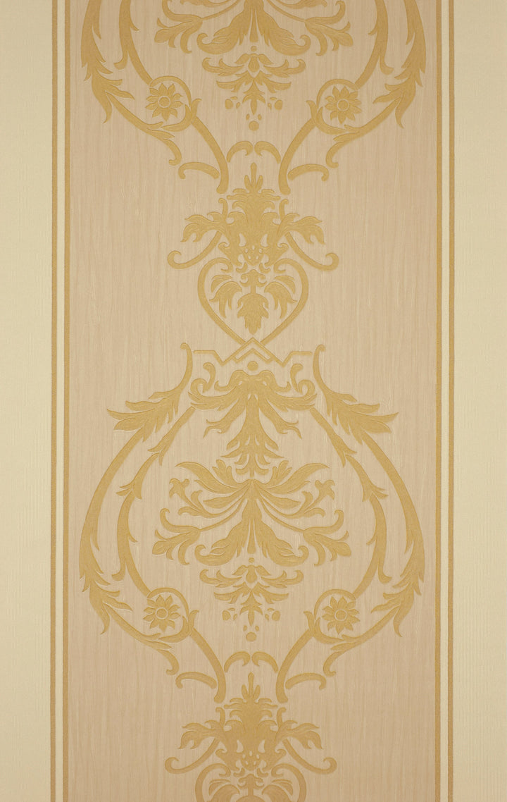 Wellington Beige Medallion Wallpaper Hm20804