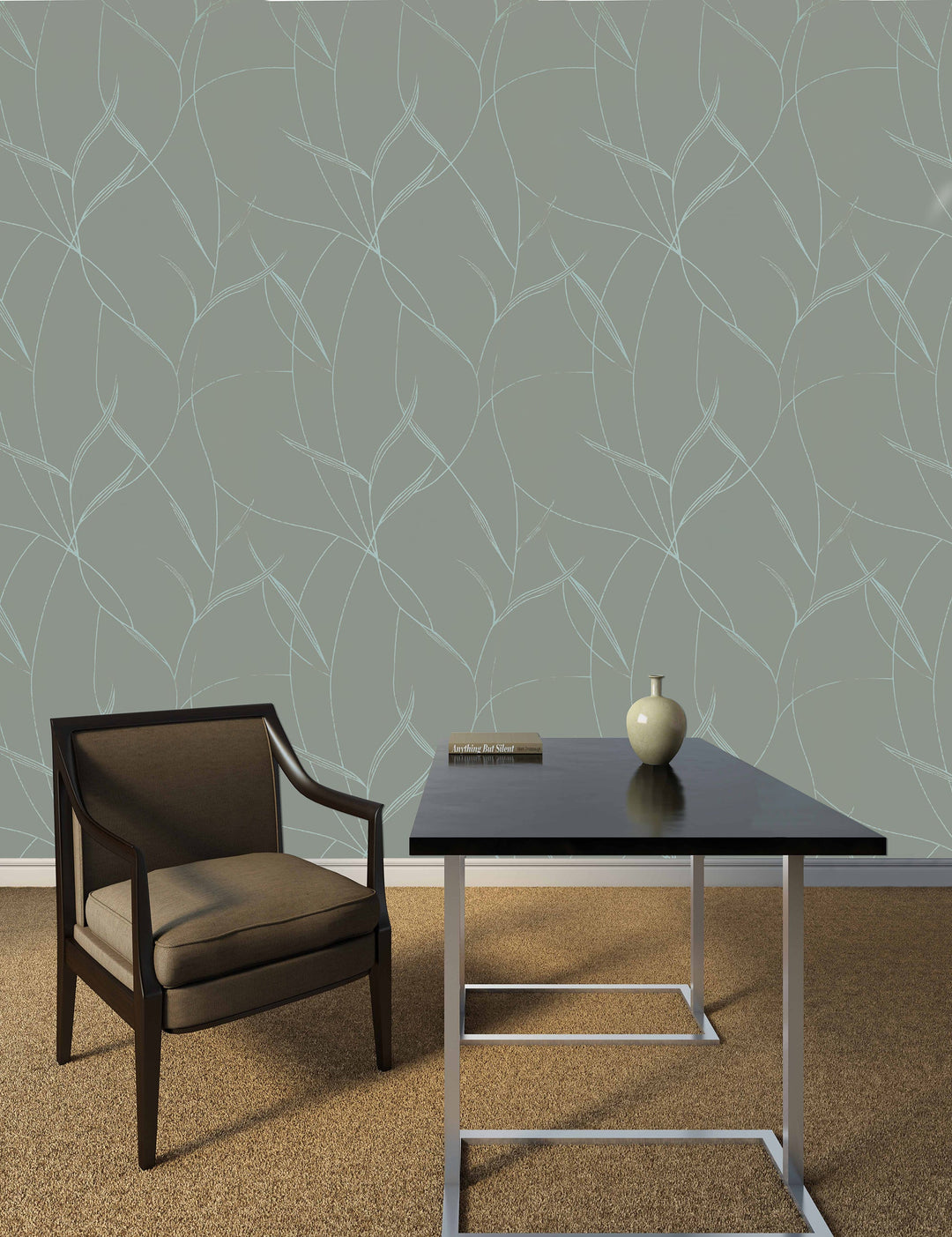 Halton Sage Stone Wallpaper 91294