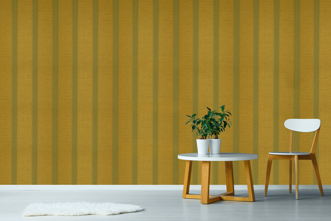 Hastings Mustard Stripe Wallpaper 7223-83
