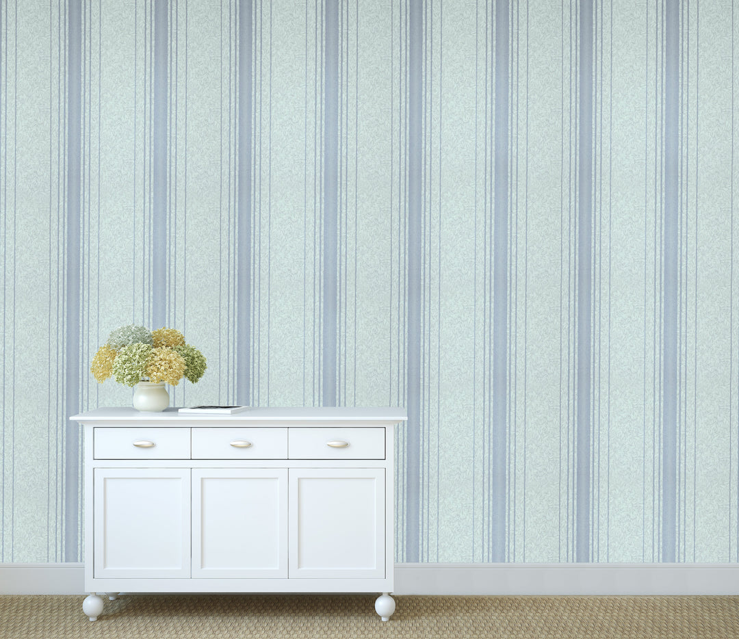 Hastings Cloud Blue Stripe Wallpaper 8334-25T
