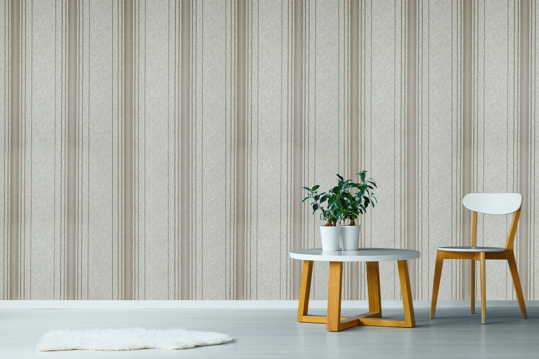 Hastings Silver Taupe Stripe Wallpaper 8334-36T