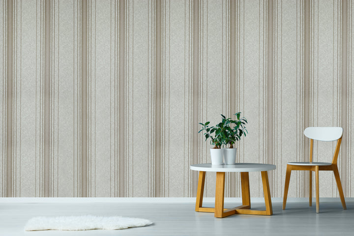 Hastings Silver Taupe Stripe Wallpaper 8334-36T