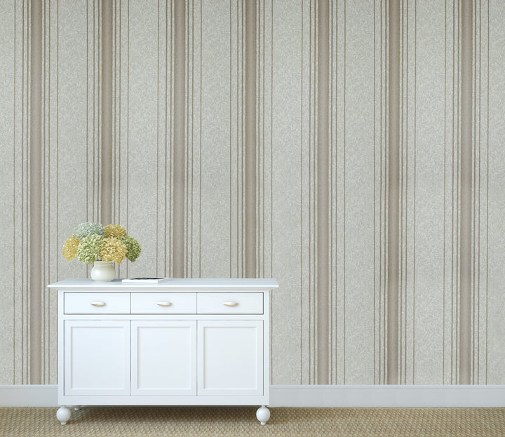 Hastings Silver Taupe Stripe Wallpaper 8334-36T