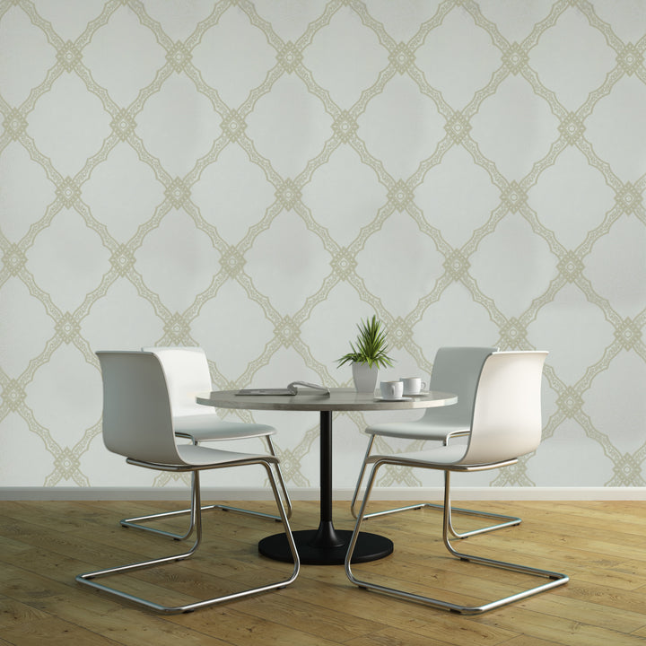 Holborn Pearl Grid Wallpaper L110202