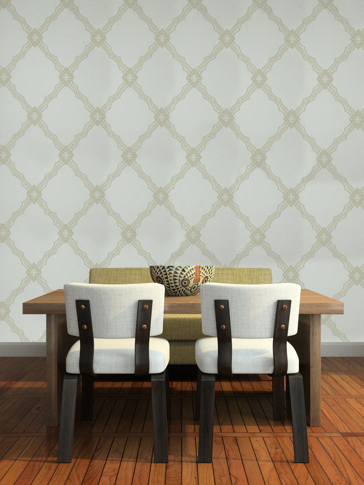 Holborn Pearl Grid Wallpaper L110202