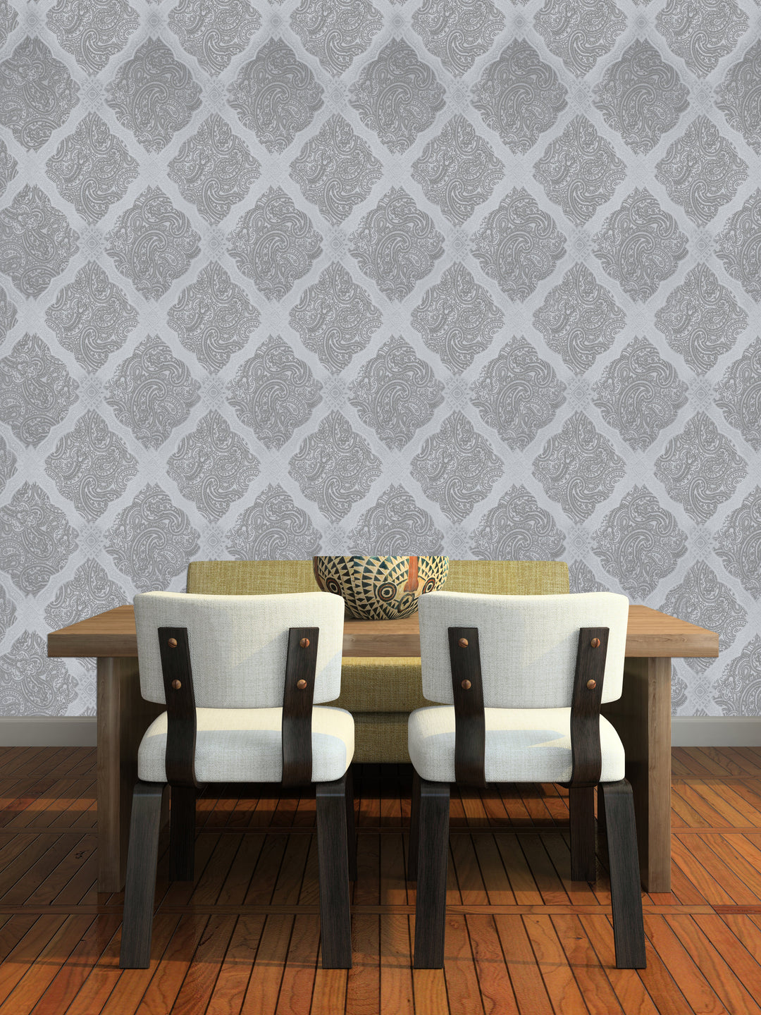 Holborn Silver Grid Wallpaper L110206