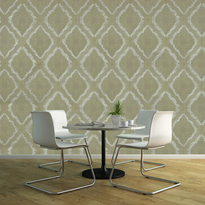 Holborn Olive Lattice Wallpaper L110305