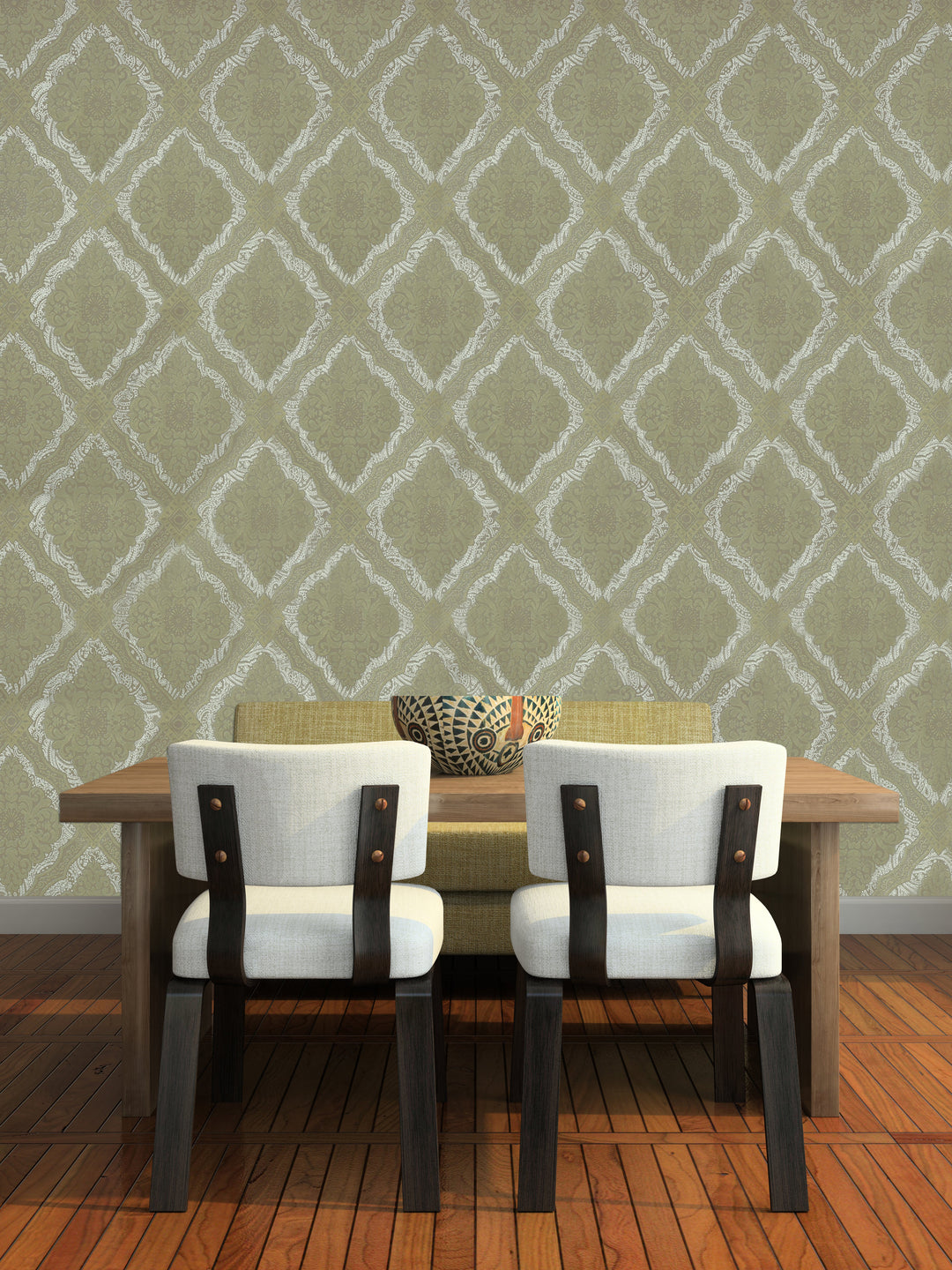 Holborn Olive Lattice Wallpaper L110305
